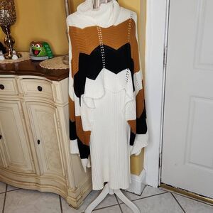 Ashley Stewart sweater dress 2 piece set women's size 12